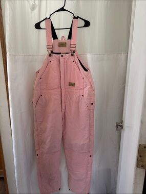 Girls' Pink Insulated Overalls with Adjustable Straps